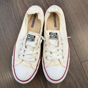 WOMENS CONVERSE LOW SLIP-ON SNEAKERS - SIZE 9.5 WHITE